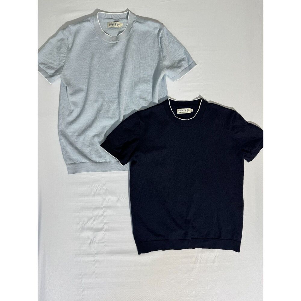 Collars & Co Amalfi Luxe Sweater Tee | 2 Shirt Bundle | Size Large